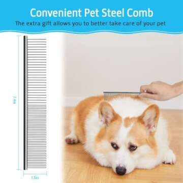 Viretec Dog Deshedding Brush - 2 in 1 Grooming Tool