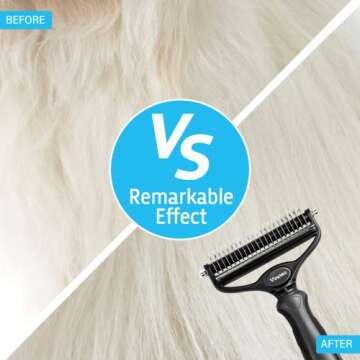 Viretec Dog Deshedding Brush - 2 in 1 Grooming Tool