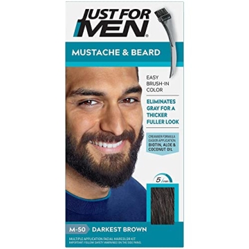Just For Men Mustache & Beard #M-50 Darkest Brown Color Gel (Pack of 2)