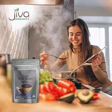 Jiva Organics Organic Whole Black Peppercorns for Grinders