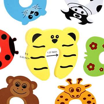 HNYYZL Door Stoppers,7Pcs Baby Proofing Corner Protector Baby Cartoon Animal Door Stop Soft Foam Cus...