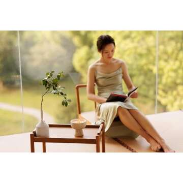 BLUEME Happiness-Yuzu & Ginger, 3 Wick, Refillable Wellness Candle, Contains Essential Oil, Sustainable, Hand Finished, Hand Poured, Premium, Luxury Ceramic, Natural Cotton Wick, Soy-Wax Blend