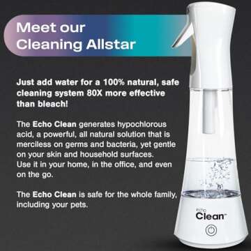Echo Clean Hypochlorous Acid Generator - All-Purpose Household Cleaning - Makes Electrolyzed Water -...