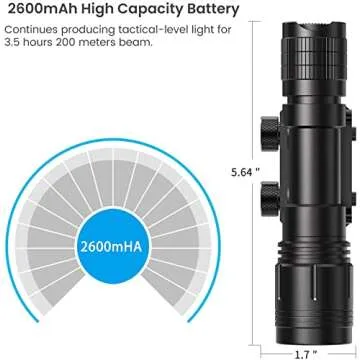 Feyachi FL14 Mlok Flashlight 1200 Lumen Flashlight with mLok Rail Mount for Outdoor and Pressure Switch Included