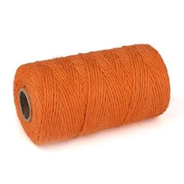 KINGLAKE 328 Feet Natural Jute Twine Best Arts Crafts Gift Twine Christmas Twine Durable Packing String,Orange