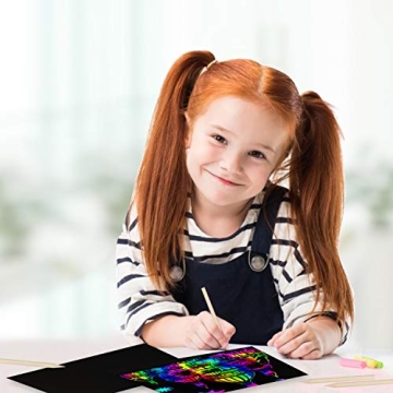 Rainbow Scratch Art Kit for Kids Creative Fun Set