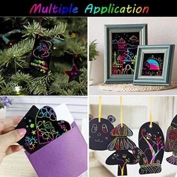 Rainbow Scratch Art Kit for Kids Creative Fun Set