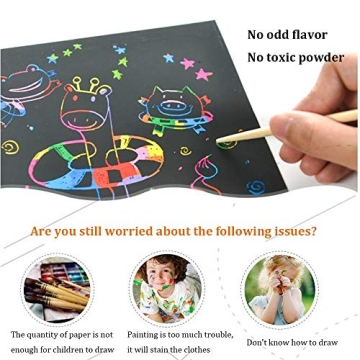 Rainbow Scratch Art Kit for Kids Creative Fun Set