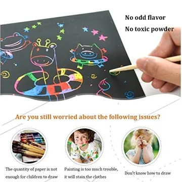 Rainbow Scratch Art Kit for Kids Creative Fun Set