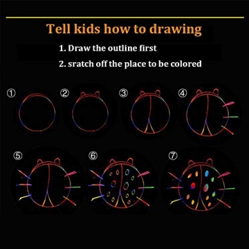 Rainbow Scratch Art Kit for Kids Creative Fun Set