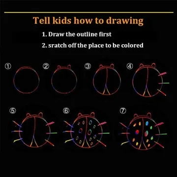 Rainbow Scratch Art Kit for Kids Creative Fun Set