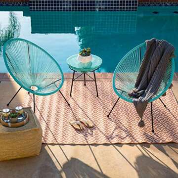 Best Choice Products 3-Piece Outdoor Acapulco All-Weather Patio Conversation Bistro Set w/Plastic Ro...