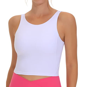 THE GYM PEOPLE Women's Sports Bra Sleeveless Workout Tank Tops Running Yoga Cropped Tops with Remova...