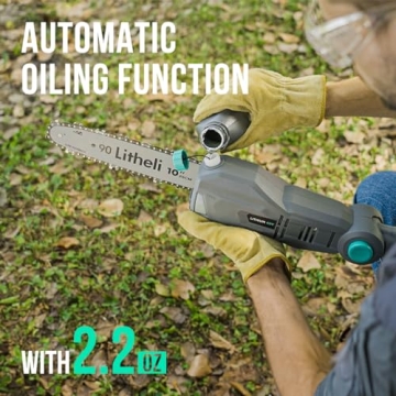 Litheli Cordless Pole Saw - 40V Powerful Tree Trimmer