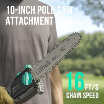 Litheli Cordless Pole Saw - 40V Powerful Tree Trimmer
