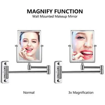 QiMH Magnifying Wall Mounted Mirror for Beauty Enhancements