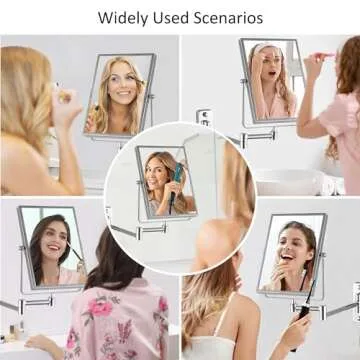 QiMH Magnifying Wall Mounted Mirror for Beauty Enhancements