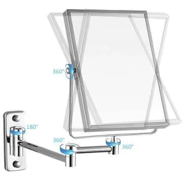 QiMH Magnifying Wall Mounted Mirror for Beauty Enhancements