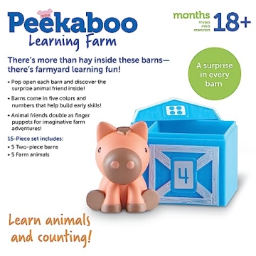 Peekaboo Learning Farm Toy Set for Toddlers 18+ Months