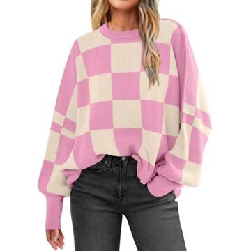 ANRABESS Womens Oversized Sweaters Fall 2024 Fashion Crewneck Batwing Long Sleeve Side Slit Knit Pul...