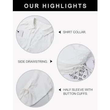 Blooming Jelly Womens Bathing Suit Cover Up Swimsuit Coverup Beach Dress Bikini Drawstring Swimwear Cover ups(Medium, White)