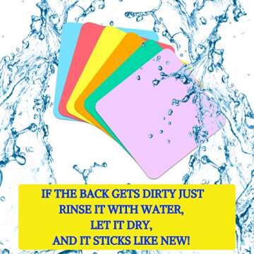 Reusable Dry Erase Sticky Notes - 6 Pack of 4 x4 Multicolor Adhesive Notes - Small Whiteboard Stickers for Labels, Lists, Reminders, and Decals