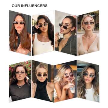 SOJOS Small Y2k Narrow Rectangle Sunglasses Womens Mens Retro 80s 90s Skinny Sunnies SJ1187, Black/Grey