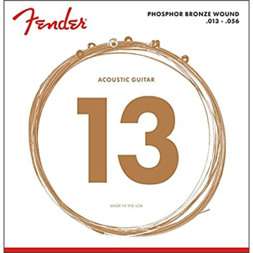Fender Phosphor Bronze Acoustic Guitar Strings, Ball End, 60M .013-.056