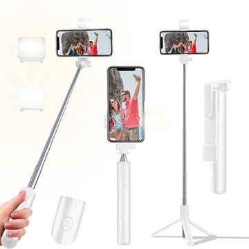 40 in Selfie Stick Tripod with Remote & Light for Phones