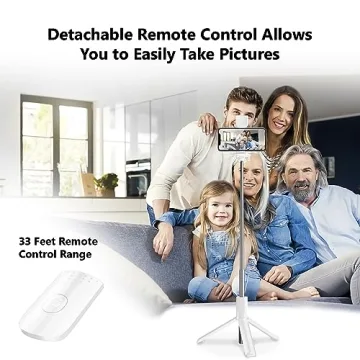 40 in Selfie Stick Tripod with Remote & Light for Phones