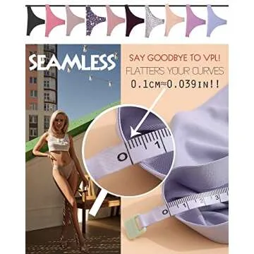 ROSYCORAL 10 Pack Seamless Thongs for Women Breathable Low Rise Panties Invisible Hipster Underwear ...