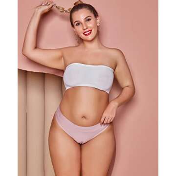 ROSYCORAL 10 Pack Seamless Thongs for Women Breathable Low Rise Panties Invisible Hipster Underwear Thong No Show (M)