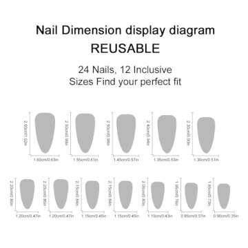 OHWODA Christmas Press On Nails Red Plaid Design for Women