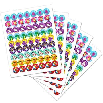Sweetzer & Orange Reward Stickers for Teachers, 1008 Decals for Kids in 9 Designs, 1 Inch School Tag...