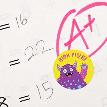 Sweetzer & Orange Reward Stickers for Teachers, 1008 Decals for Kids in 9 Designs, 1 Inch School Tags on Sheets, Classroom Teacher Supplies, Potty Training Badges and Motivational Chart