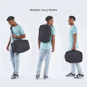 Knack Convertible Duffel Laptop Backpack, Expandable Travel Duffel Bag With 6 Day Outfit Capacity, Large Laptop Duffel Bag for Everyday Travel, Gym, and Work (Midnight Black)