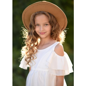 Jastore Classic Kids Fedora Hat with Bowknot for Ages 5-10