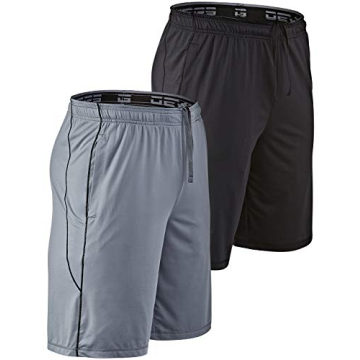 DEVOPS Men's 2-Pack Loose-Fit 10" Workout Gym Shorts with Pockets - Ultimate Comfort & Style