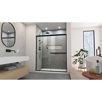 Alliance Pro BGX 60" x 70.375" Sliding Shower Door - Matte Black Finish