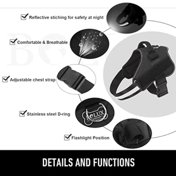 Bolux Dog Harness - No-Pull, Reflective, Adjustable Harness for Small Dogs
