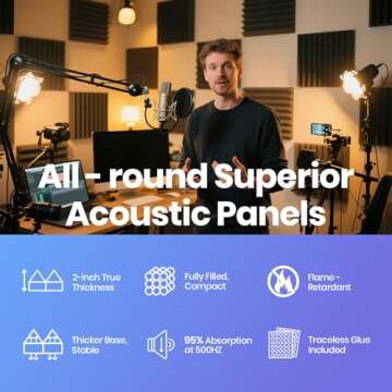 Focusound 24 Pack Acoustic Panels Soundproof Foam for Walls