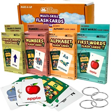 144 Flash Cards for Toddlers 2 3 4 5 Years, ABC Alphabet Letters, Colors & Shapes, 1-100 Math Number...