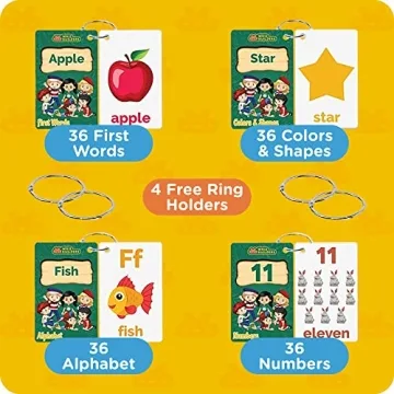 144 Toddler Flash Cards for ABCs, Numbers, Colors & Shapes