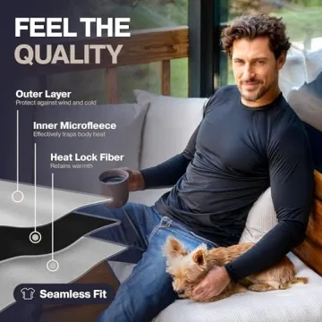 Thermajohn Thermal Shirts for Men Long Sleeve Thermal Compression Shirts for Men Base Layer Cold Weather (Black, X-Small)