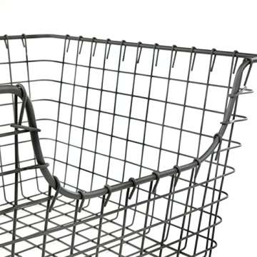 Spectrum Diversified Scoop Wire Storage Basket, Medium, Industrial Gray, 6-Pack