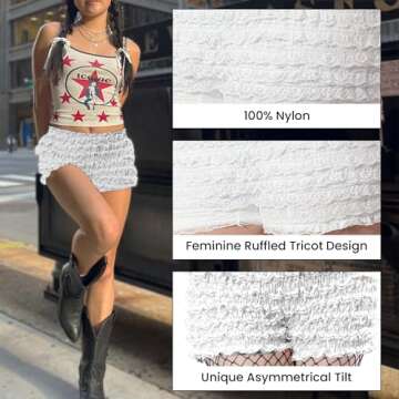 BellaSous Malco Modes White Ruffled Bloomers for Women | Halloween Costumes | Shorts & Ruffle Bloome...