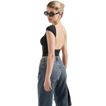 SUUKSESS Women Backless Sexy Crop Tops - Trendy Y2K Tee