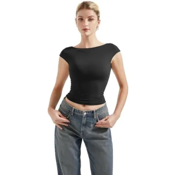 SUUKSESS Women Backless Sexy Crop Tops - Trendy Y2K Tee