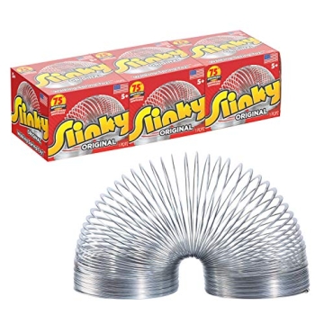 The Original Slinky Walking Spring Toy, 3-Pack Metal Slinky, Fidget Toys, Party Favors and Gifts, Ki...
