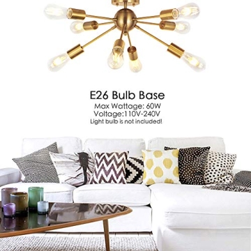 VINLUZ 8 Light Modern Sputnik Chandelier for Home